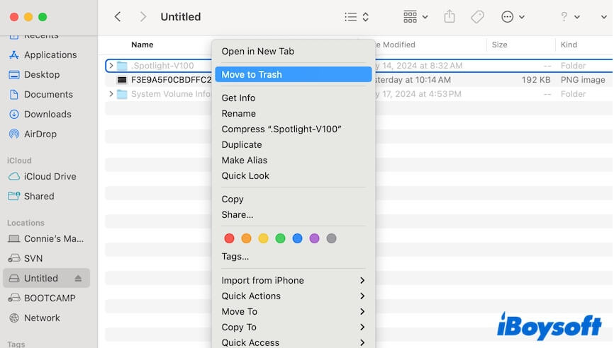delete Spotlight v100 folder