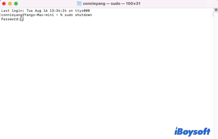 run sudo command in Mac Terminal