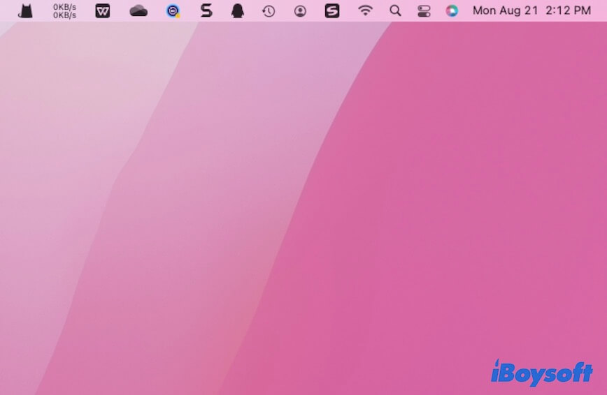 icons on Apple menu bar