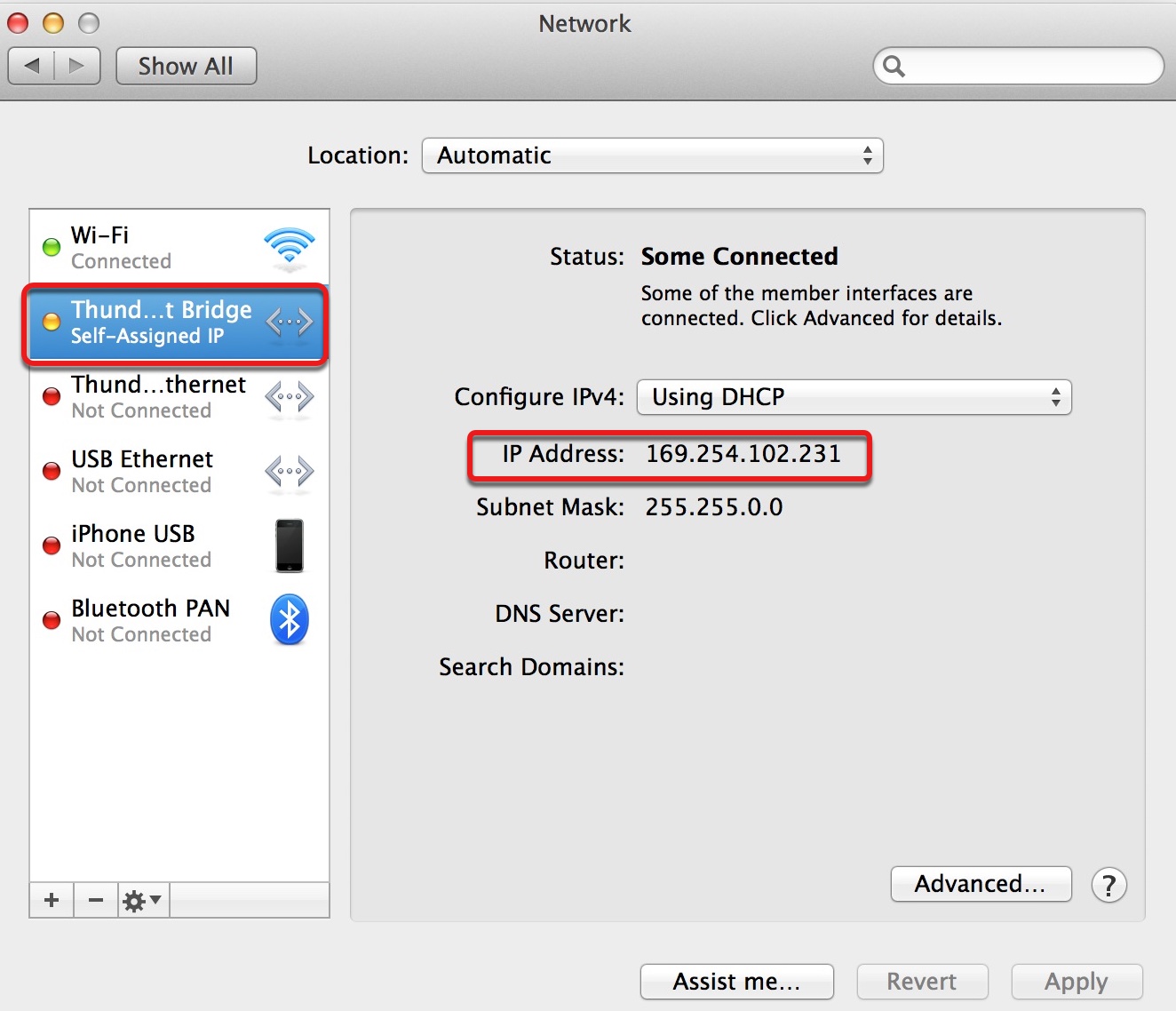 Thunderbolt Bridge activated on Mac