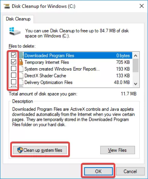 Datenträgerbereinigung Windows