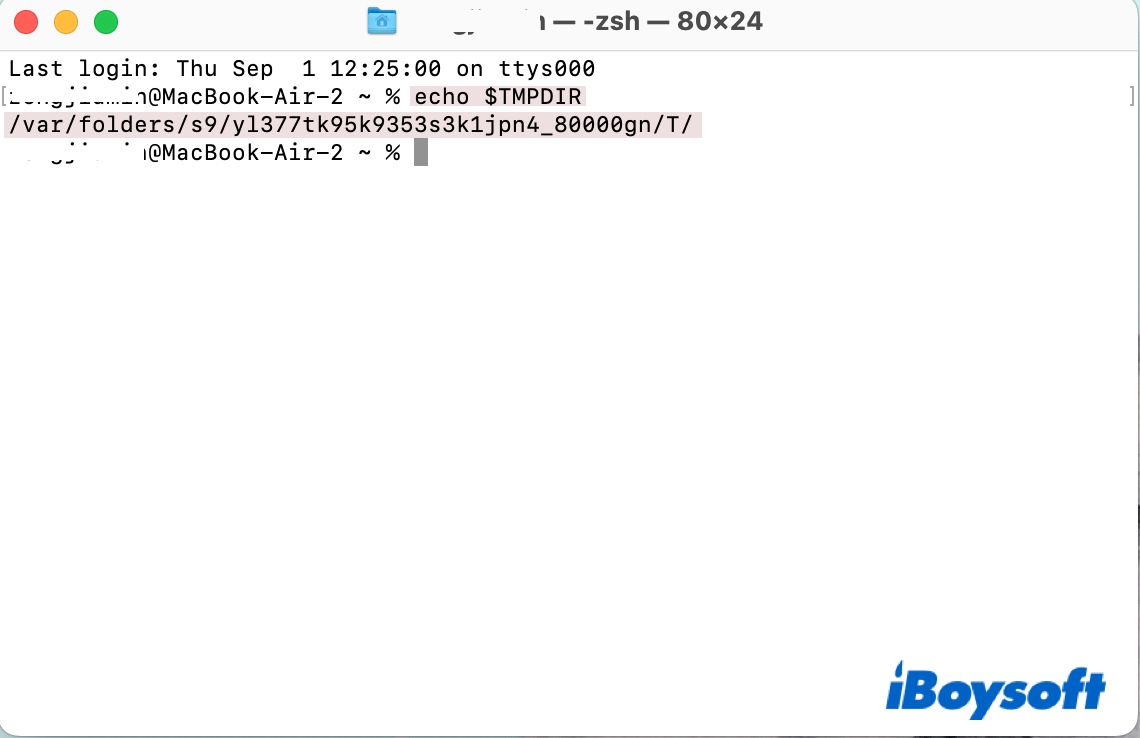 Locate the main tmp folder on Mac using Terminal