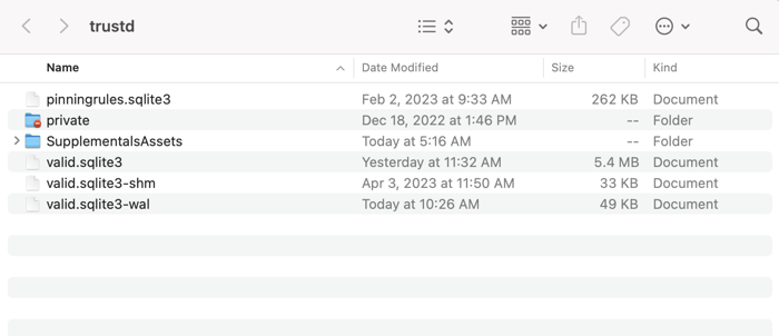 trustd folder on Mac