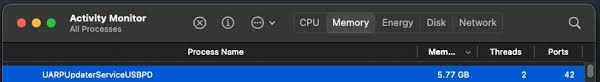 UARPUpdaterServiceUSBPD Process on Mac