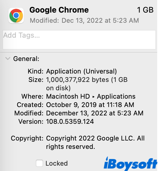 Google Chrome info