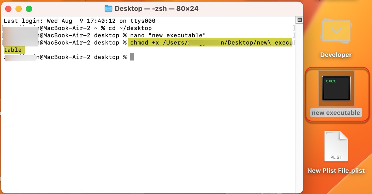 Change text into a Unix Executable File on Mac
