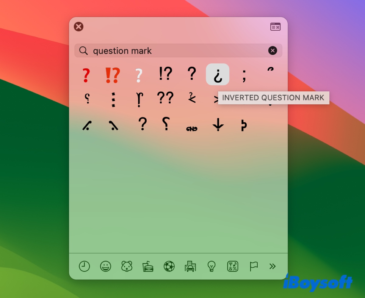 How to do an upside down question mark from Character Viewer