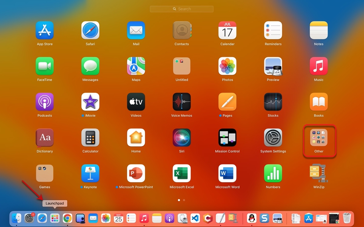 How to get to Utilities folder from Launchpad