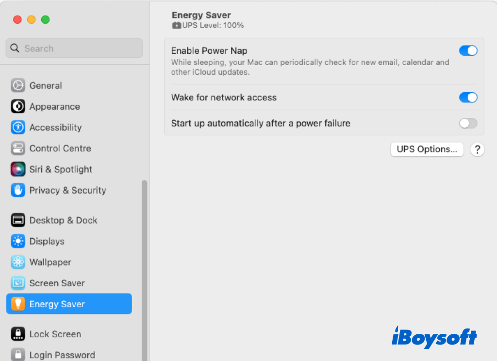 wake for network access on mac desktop