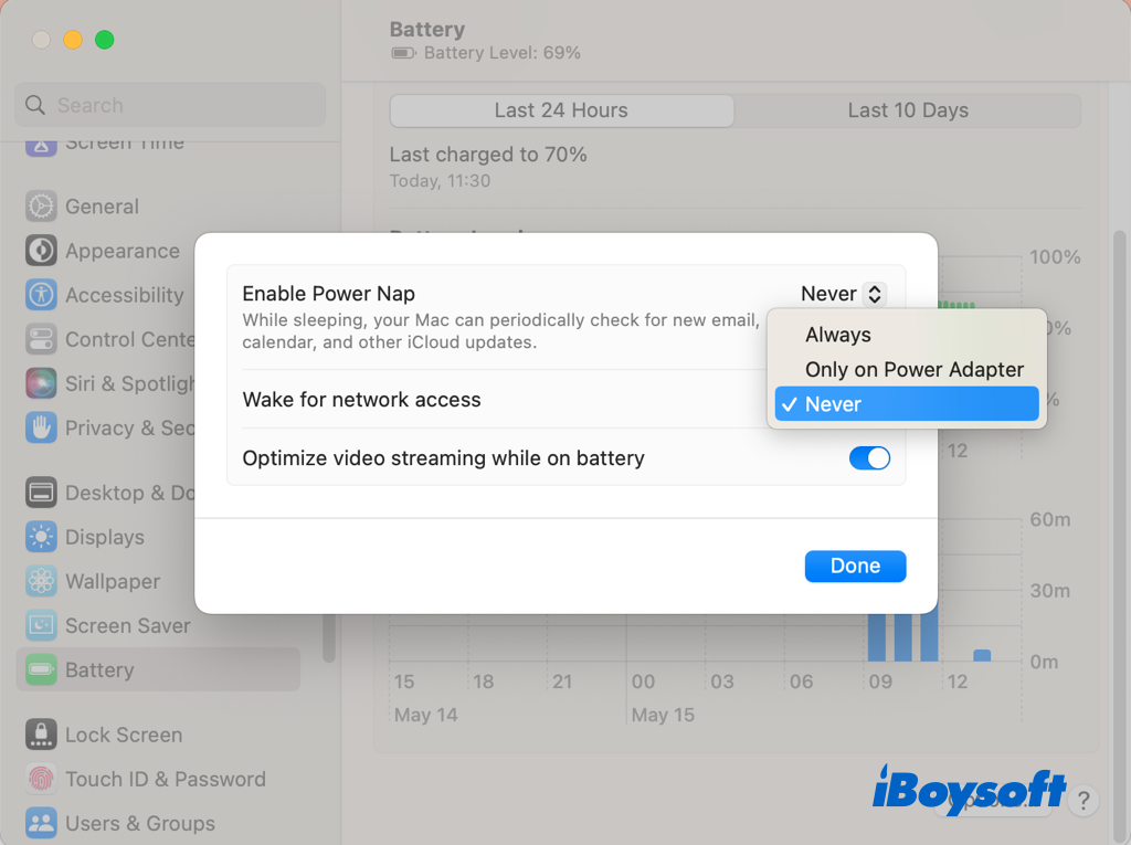 wake for network access on macbook