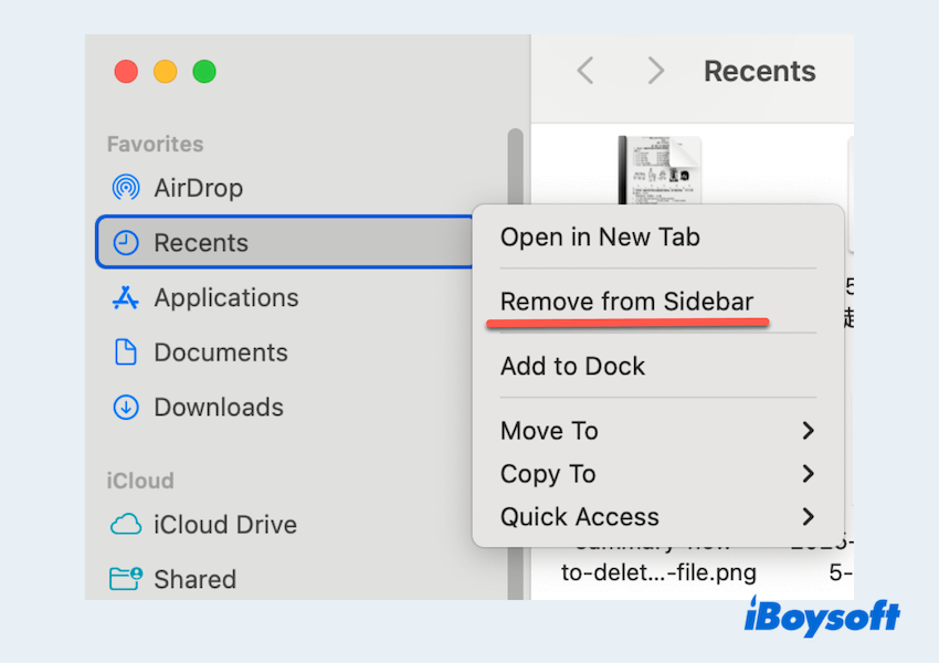 Remove Recents from Finder sidebar