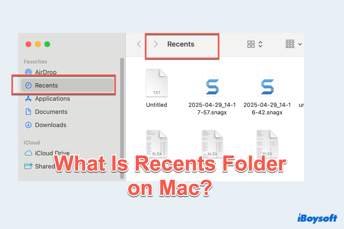 What is Recents folder on Mac?