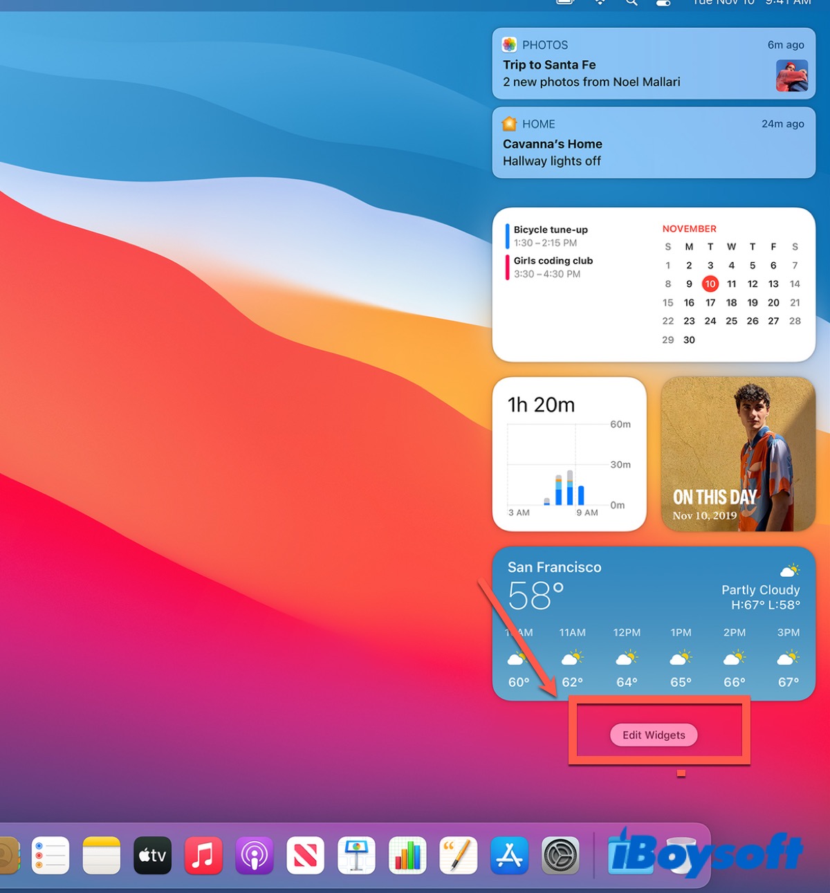 Notification Center Edit Widgets
