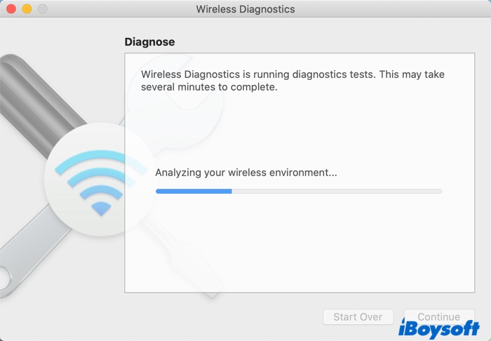 run Wireless Diagnostics on Mac to fix WiFi issues