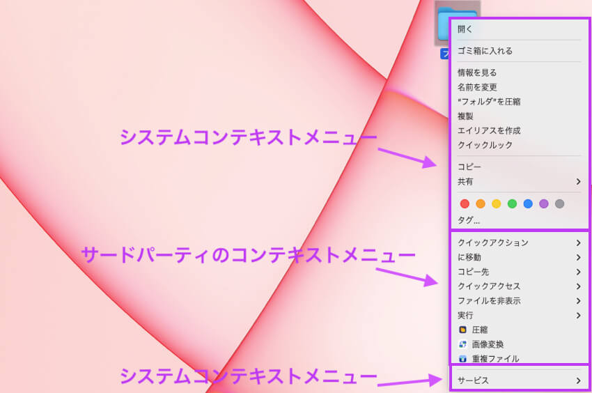 Macでのコンテキストメニューとは