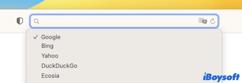  Safari デフォルトの検索エンジンを変更する