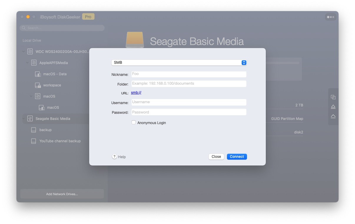Add network drives on Mac