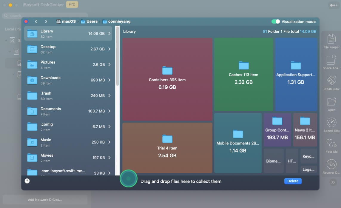 Locate large files on Mac to clean up space
